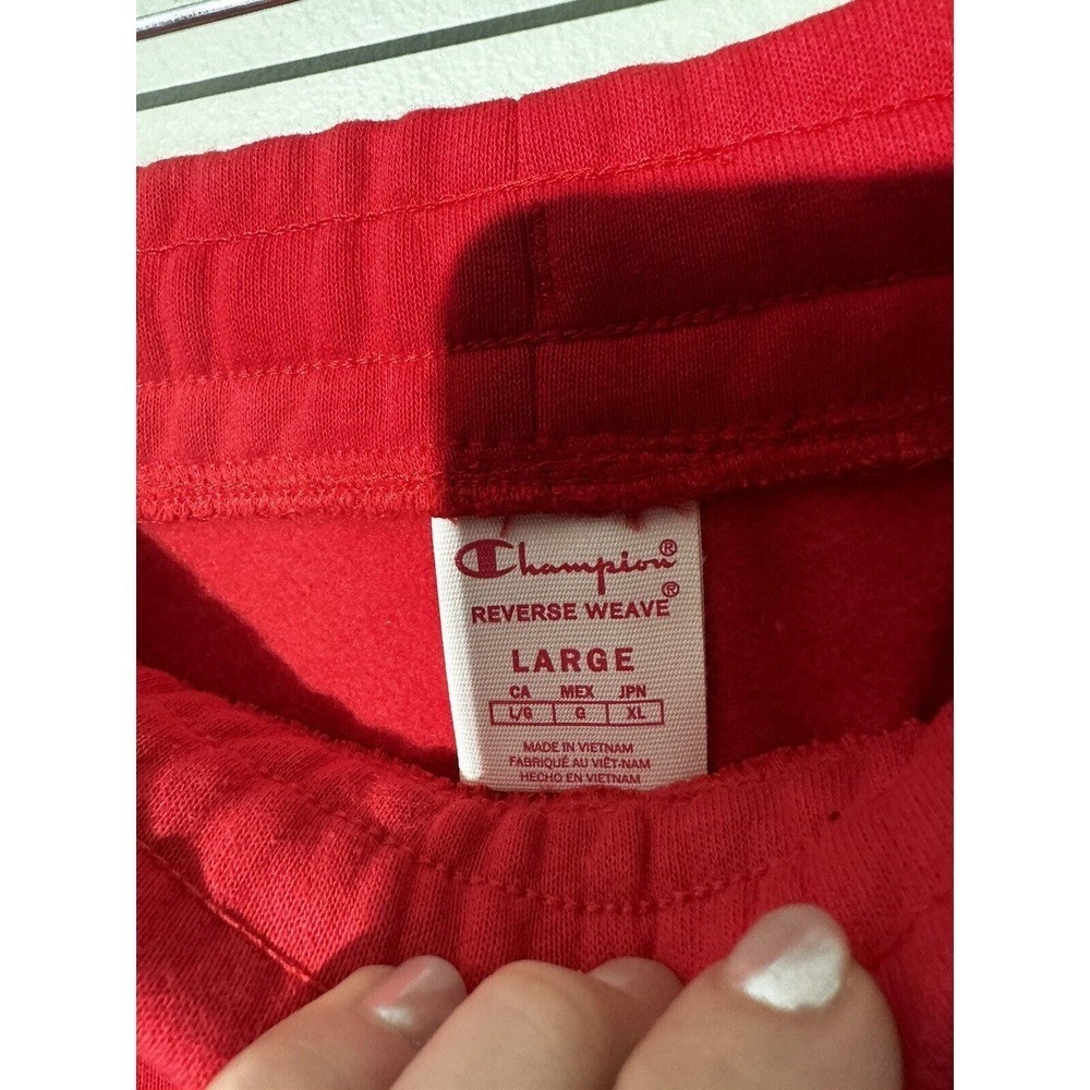 Champion Letterman Patch Jacket Joggers 2-Piece Set Rose Track Size Large Red - Picture 9 of 16